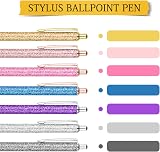 AUAUY 7 PCS Bling Ballpoint Pens 0.5mm Sparkly 彩色 1 mm Black Ink Gift Set view 3