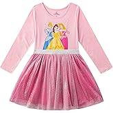 Disney Frozen, Minnie Mouse, Princess Girls Long Sleeve Dress for Toddlers and Big Kids