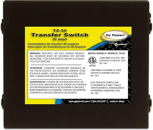 Amazon Com Go Power Ts 30 30 Amp Automatic Transfer Switch Automotive