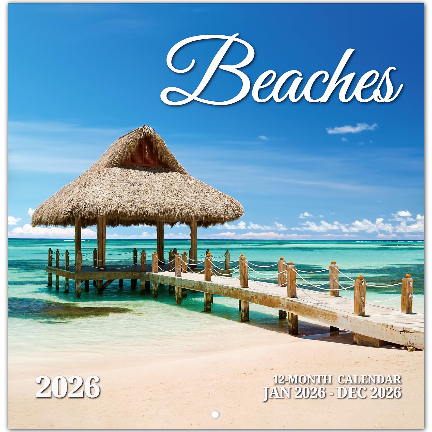 Photo 1 of 2026 Calendar, Beach Monthly Wall Calendar 2026 Runs from Nov 2025 – Dec 2026, Hanging Wall Calendar, 11.6" x 24"Opened, Full Page Layout for Organizing, Perfect Present