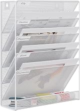 EasyPAG Metal 6 Tier A4 Wall Mounted Document Holder White