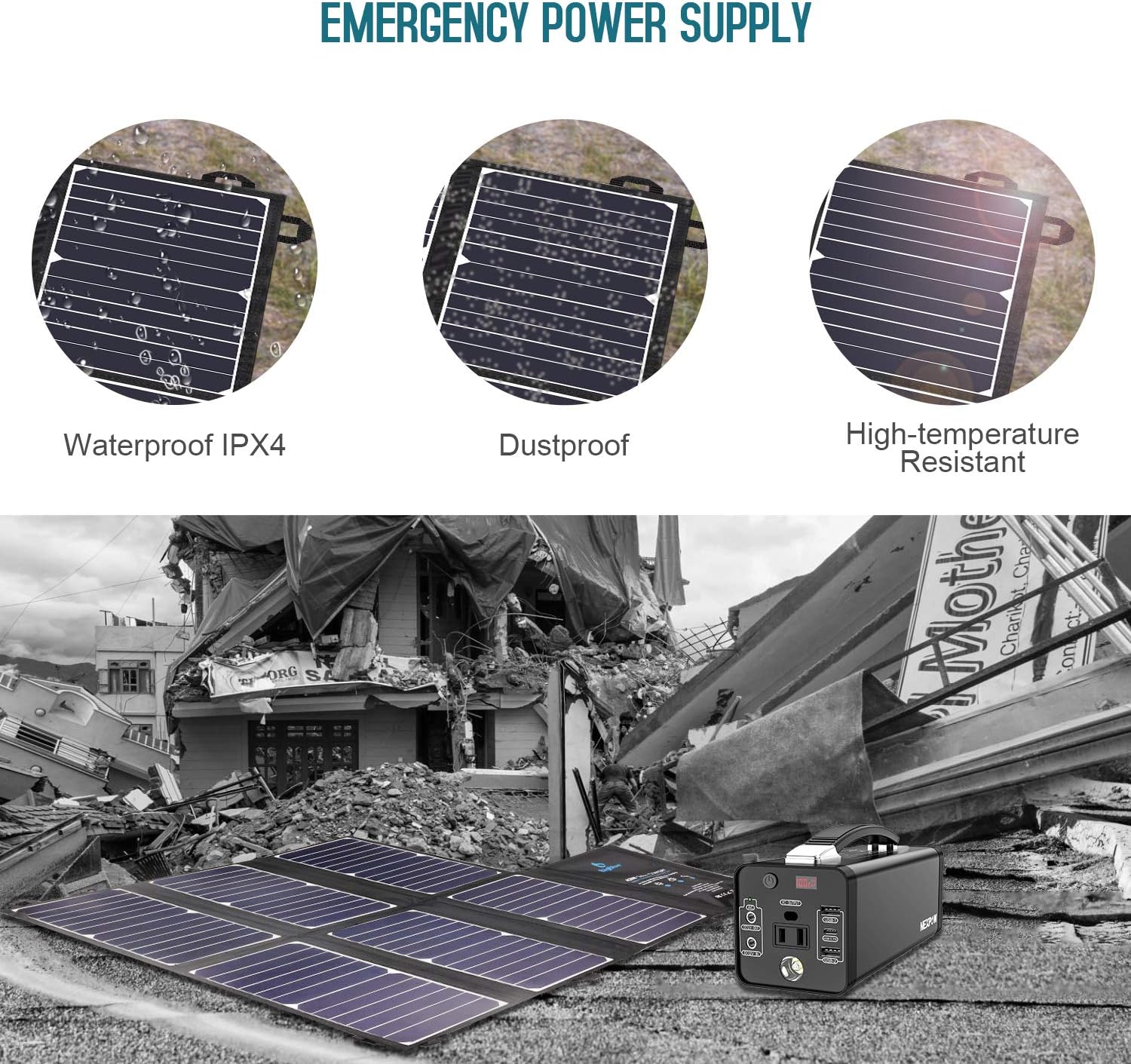 BigBlue Portable Solar Charger (2 USB+DC Outputs), 42W Waterproof SunPower Solar Panel Charger for Camping and Backpacking, Foldable and Fast Charge, Compatble with Cellphones, Battery Packs, iPad etc