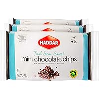 Haddar Vegan Real Semi Sweet "Mini Dark Chocolate Chips", 9oz (3 Pack) Dairy Free, Lactose Free, Nut Free, Great for…