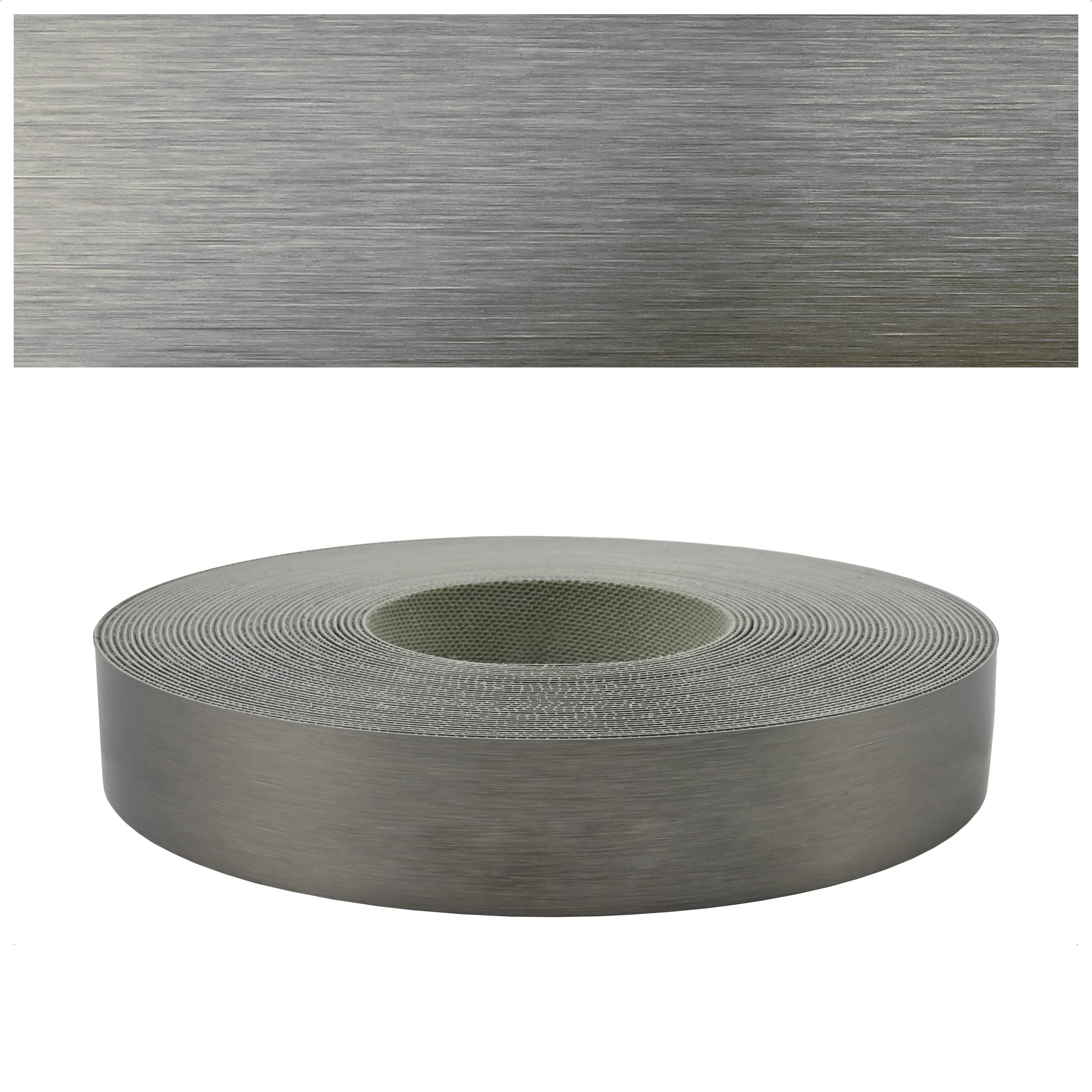 Mprofi MT® ABS Edge Banding Brushed Steel | 22mm X 5m | ABS Edging Tape | Iron-On Edge Trim with Hot Melt Adhesive | Durable & Easy to Apply for Furniture, Shelves & Worktops