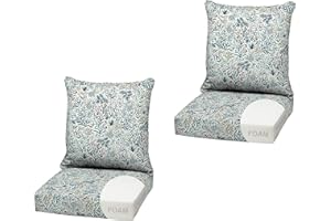 Arden Outdoor Foam Deep Seat Cushion (2-Pack), 22x24, Premium High-Density Foam, Never Flattens, Weather-Proof for Patio Chai