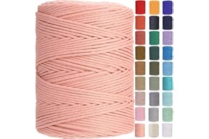 YINGHAI Macrame Cord 4mm x 328yards Natural Cotton Cord Colored Macrame Rope Macrame Supplies Macrame Cotton Rope Soft Craft Rope Macrame Yarn for Plant Hanger Wall Hanger Dreamcatcher Great for Beginner