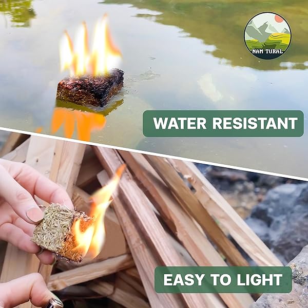 NAM TURAL FIRE STARTERS FOR FIREPLACE, MADE FROM RICE STRAW AND FOOD GRADE WAX, BURN UP TO 10 MINUTES,100 NATURAL SQUARES FIRESTARTER FOR CAMPFIRE, WOOD STOVE, CHARCOAL, CHIMNEY, PELLET, TUMBLEWEED