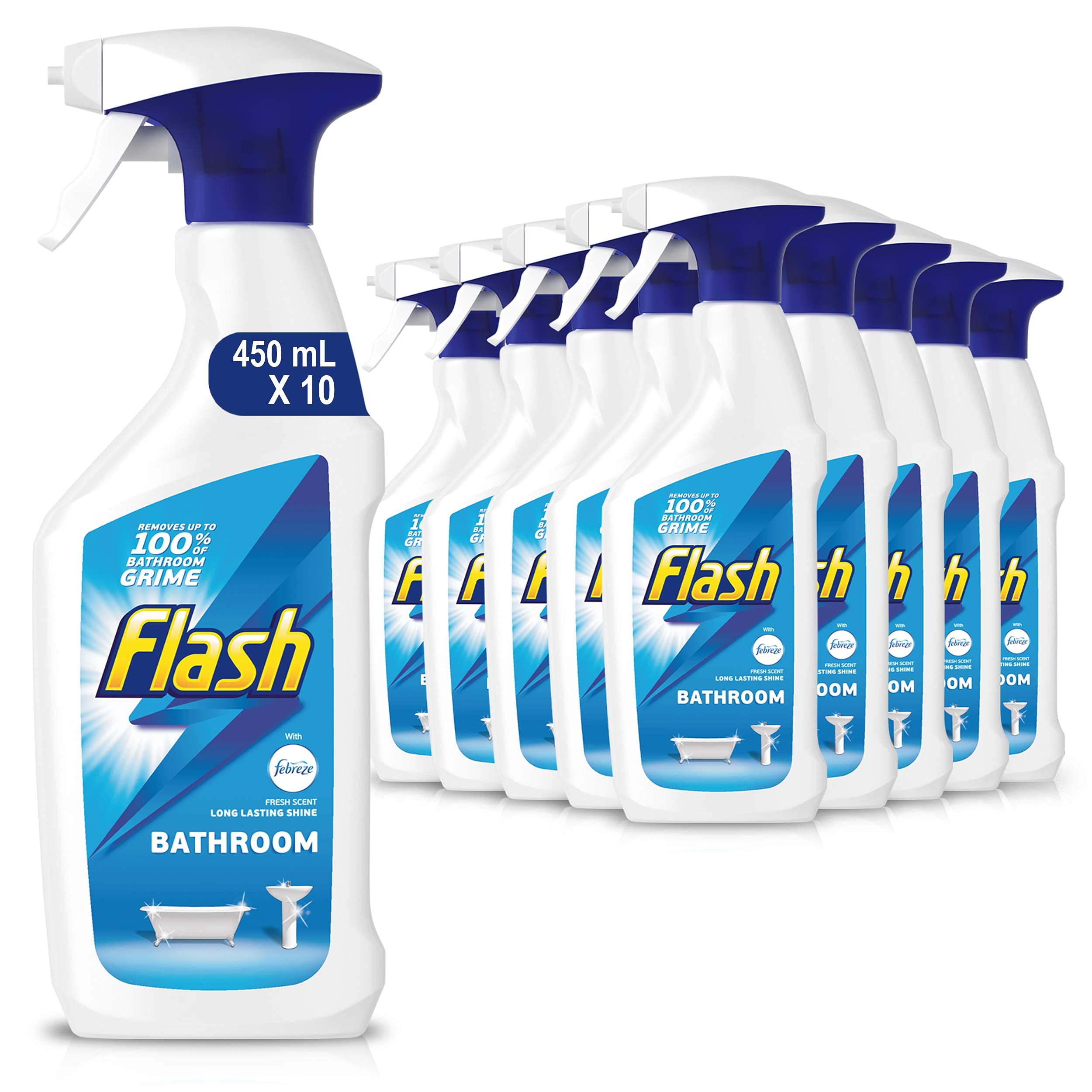 Flash Bathroom Cleaning Spray, 450 ml, Pack of 10