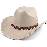 Melesh Western Cowboy Hat for Women Men Small Short Wide Brim Beach Cowgirls Cattleman Cowboys Hats
