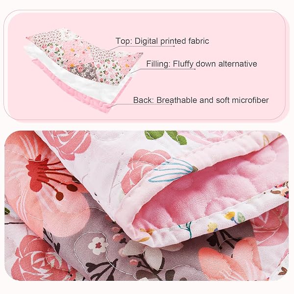 WHALE FLOTILLA PATCHWORK QUILTS QUEEN SIZE, EXTRA SOFT BOHO FLORAL BEDSPREADS FOR BED REVERSIBLE LIGHTWEIGHT FULL QUEEN QUILT BEDDING SET PRINTED COVERLETS WITH 2 PILLOW SHAMS FOR ALL SEASONS, PINK