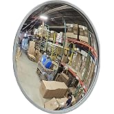 Vision Metalizers 18" Outdoor Acrylic Round Convex Mirror, Security Mirror for Retail Stores, Warehouses, Driveways, and Parking Lots, Acrylic Mirror for Blind Spots and High-Traffic Areas