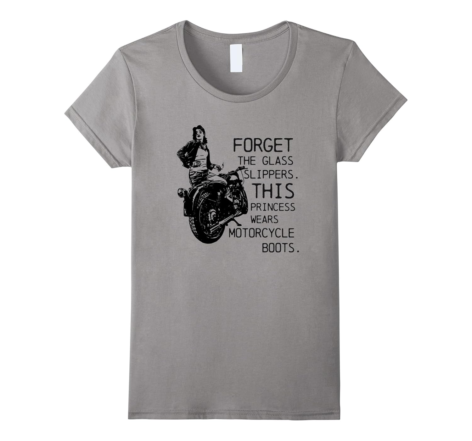 Womens Vintage Motorcycle T Shirt - Forget the Glass Slippers-Rose