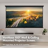 VonHaus 100" Pull Down Projector Screen 4K HD 16:9 Wall/Ceiling Mount view 5