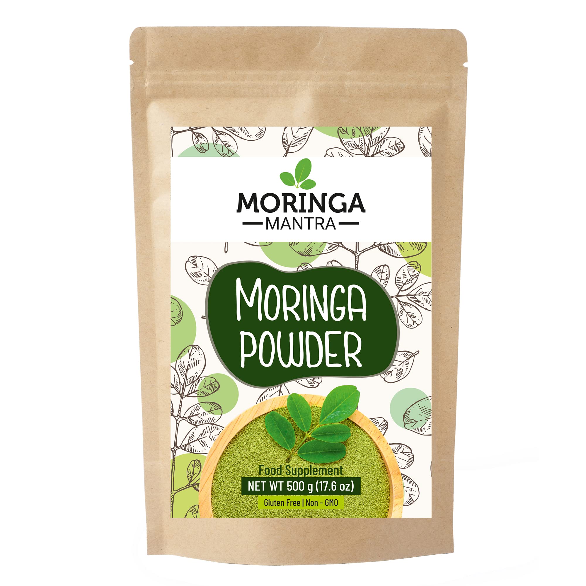 Moringa Mantra Moringa Leaf Powder 500g, Naturally Grown Powdered Moringa Leaves, Tested for Heavy Metals
