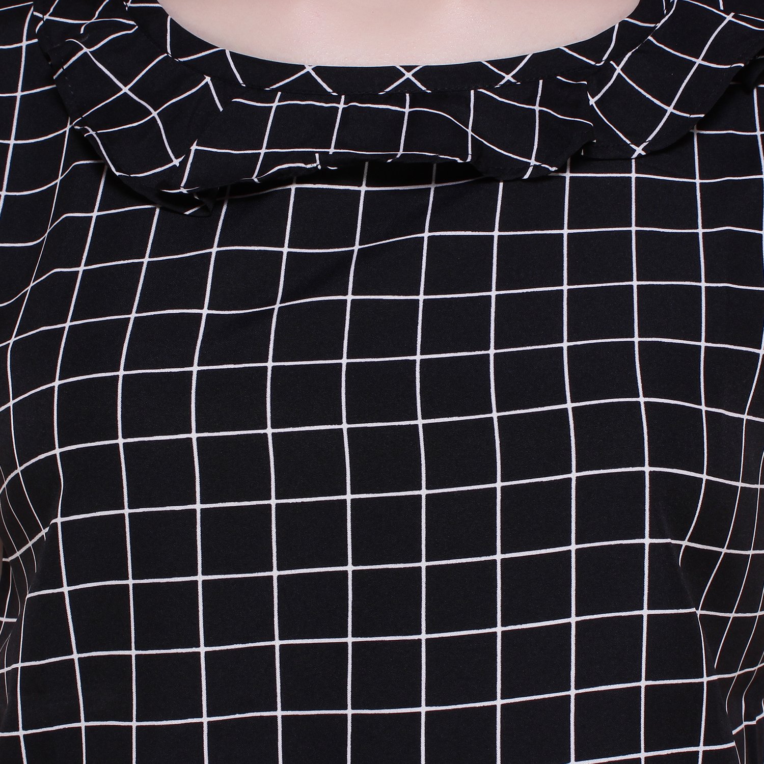 mallory winston white & black sleeveless ruffle