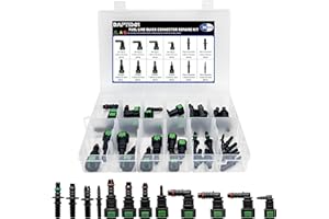 Daptemn 36 PCS Fuel Line Repair Kit, 8 Set Nylon Fuel Line Quick Connector Fittings Straight Elbow, Replace Automotive Fuel Line Adapter - SAE 9.89mm & 9.49mm & 7.89mm & 6.3mm