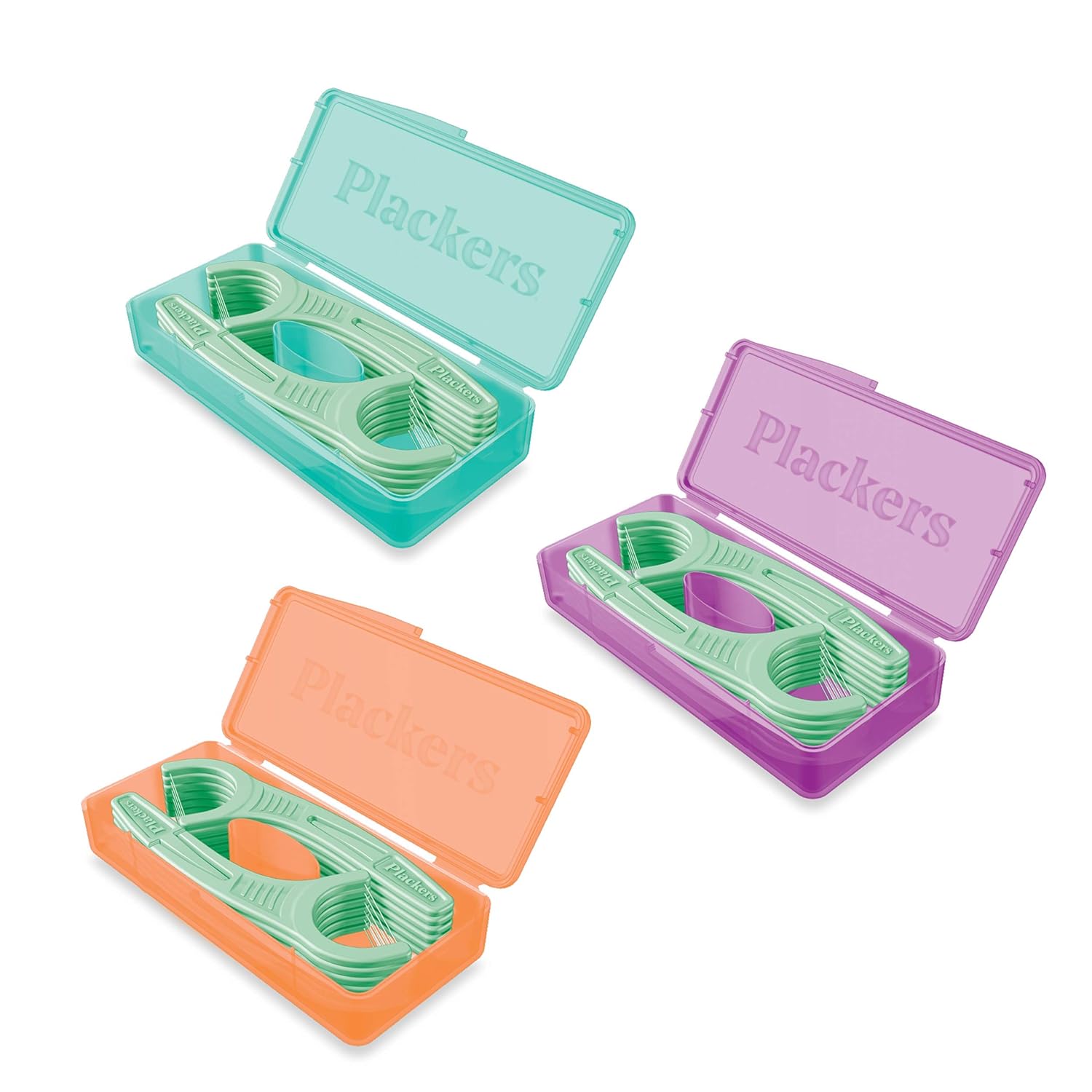 Plackers Micro Mint Dental Floss Picks with Travel Case, 12 Count (Color may vary) : Travel Case Plakers : Beauty