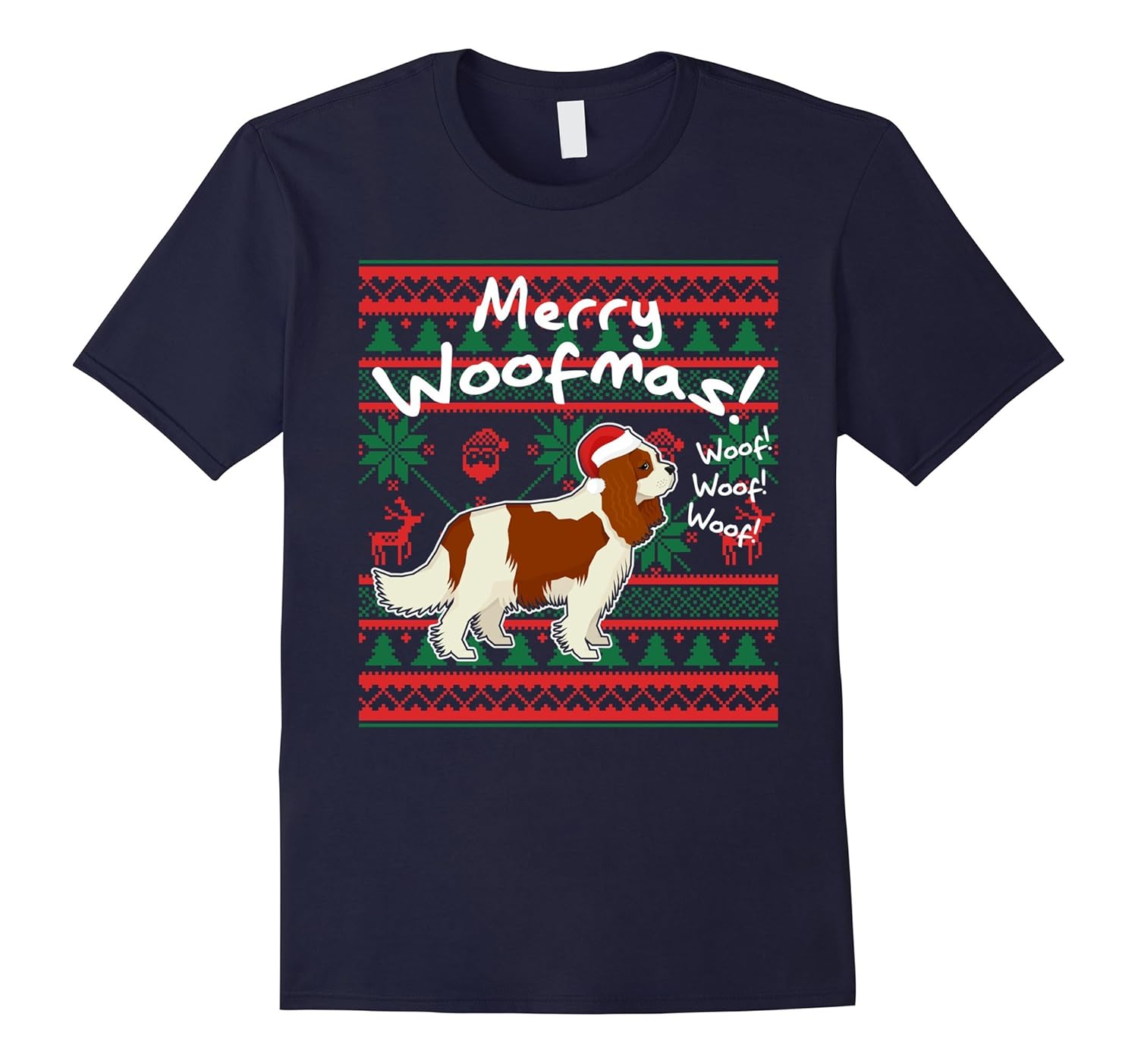 Cavalier King Charles Spaniel Dog Merry Woofmas Shirt-ANZ