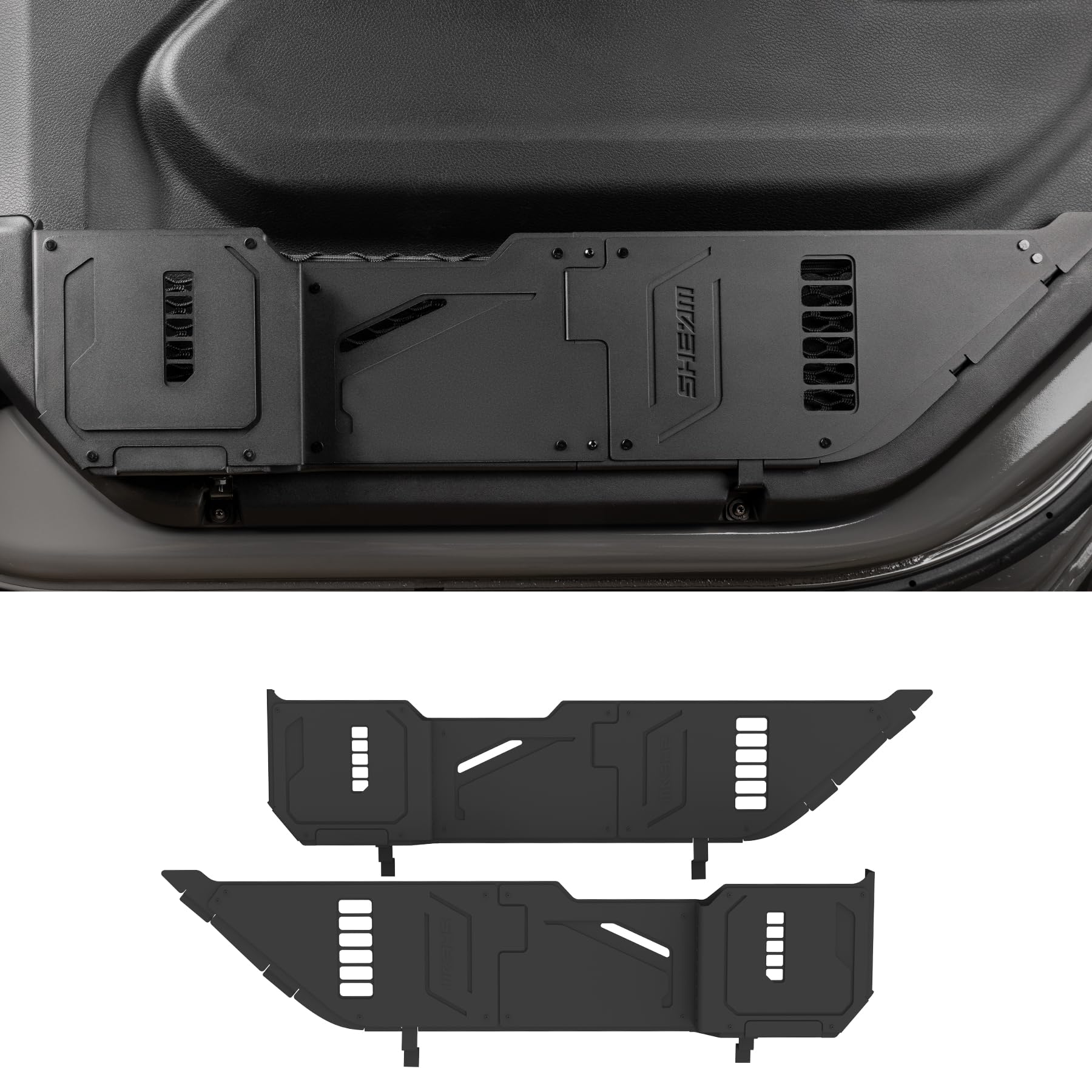 Photo 1 of SHEAM Metal Front Door Pocket Storage Box Compatible with 2018-2025 Jeep Wrangler JL 2/4 Door 4XE Gladiator JT, Car Side Insert Organizer Box Interior Accessories Replaces Weak Saggy Net -2PCS