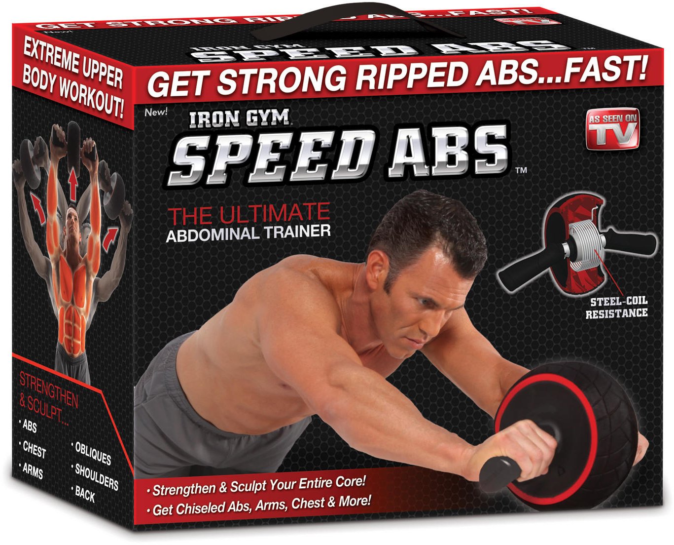 Speed Abs Complete Ab Workout System by Iron Gym, Abdominal Roller Wheel ExerciseN
