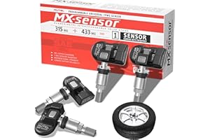 Autel TPMS Sensor MX-Sensor 2 in 1 (Press-in), Programmable TPMS Tire Pressure Sensor 315MHz+433MHz, 100% Clone-able, Same as OE-sensors (Metal Valve Set of 4)