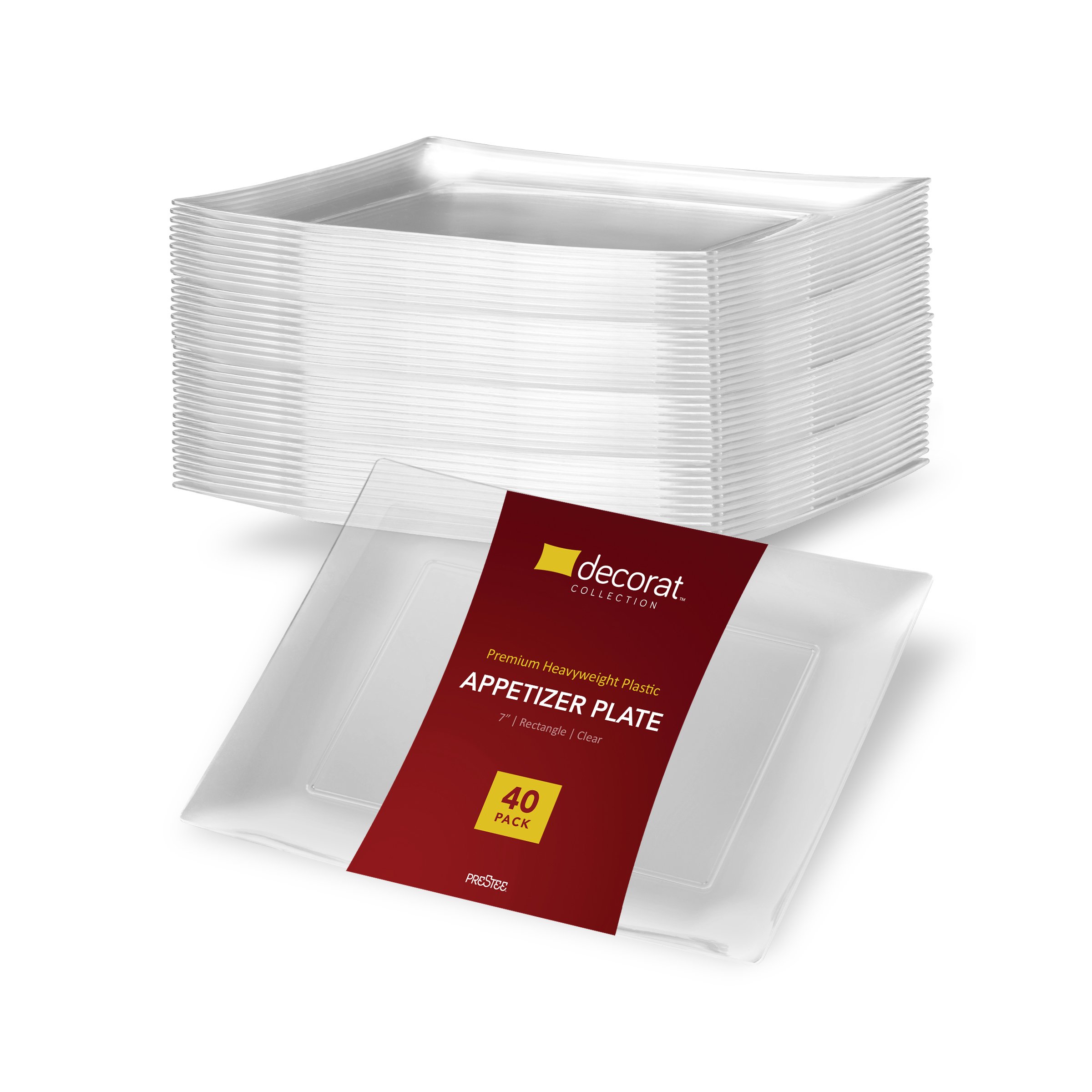 DECORAT CLEAR PLASTIC PLATES/APPETIZER PLATES 7 Inch Party Plates