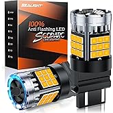 SEALIGHT Turn Signal Bulb, 3157A 3156 LED Bulbs Amber, 600% Super Bright High Power Canbus Error Free Anti Hyper Flash, 3457N