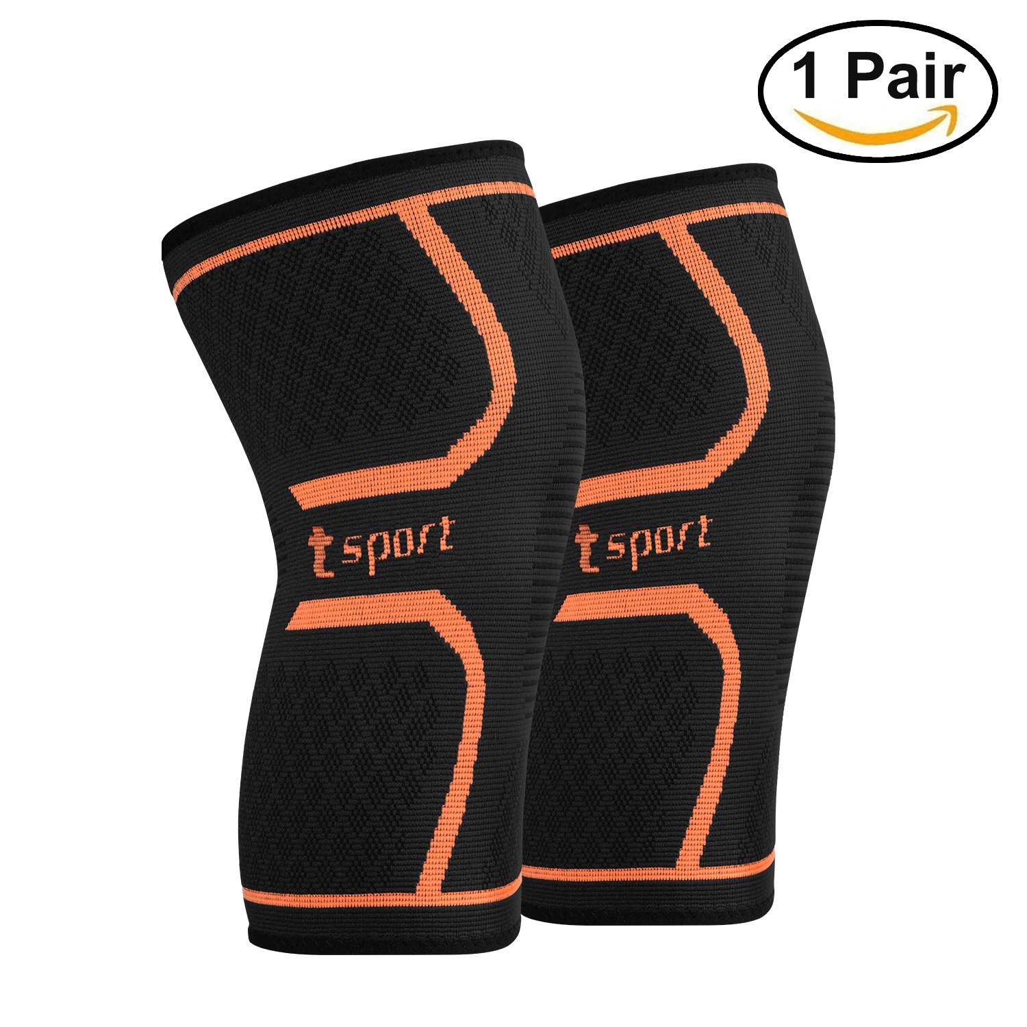 Toplus Knee Brace, Knee Support, Breathable, Anti-slip, Injury Recovery Compression Knee Sleeve for Sports, Running, Jogging, Arthritis, 1 Pair