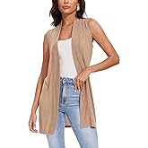 Spicy Sandia Women's Long Knit Cardigan Vest Sleeveless Open Front Casual Sweater Duster
