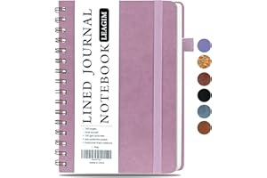 LEAGIM Lined Spiral Journal Notebook for Women & Men, College Ruled Hardcover Notebook for Work & Note Taking, Journals for Writing, 100 GSM, Business, School, 140 Pages, A5(5.8"x8.5") - Pink