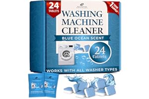 MELTINGTABS Washing Machine Cleaner Tablets – Deep Clean Washer Descale, Laundry Tub Cleaning Solution, Smell Fresh, Eliminates Buildup & Dirt, For Front & Top Load Washers, Easy-to-Use Tablets, 24 Pack