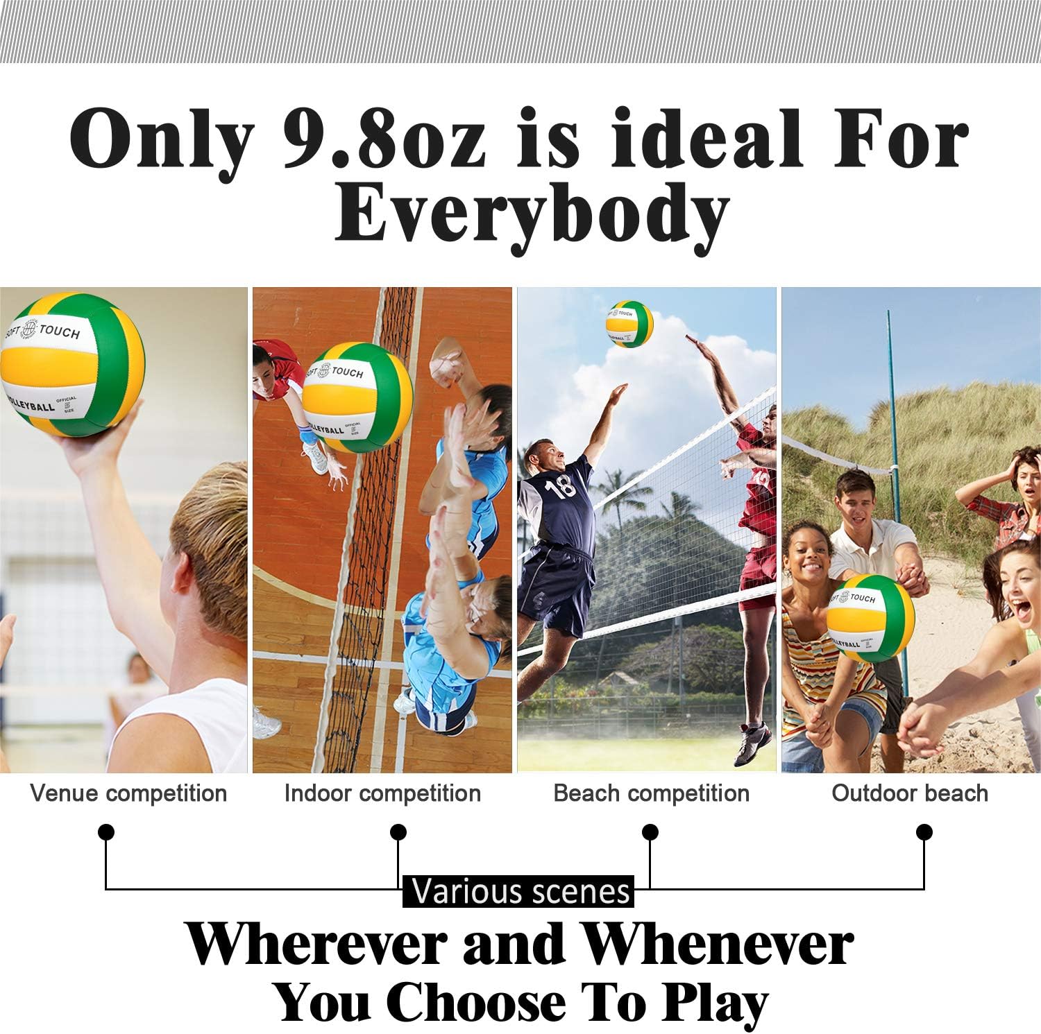 Wisdom Leaves Beach Volleyball Soft Touch Volleyball for Outdoor/Indoor Games Official Size 5 : Sports & Outdoors