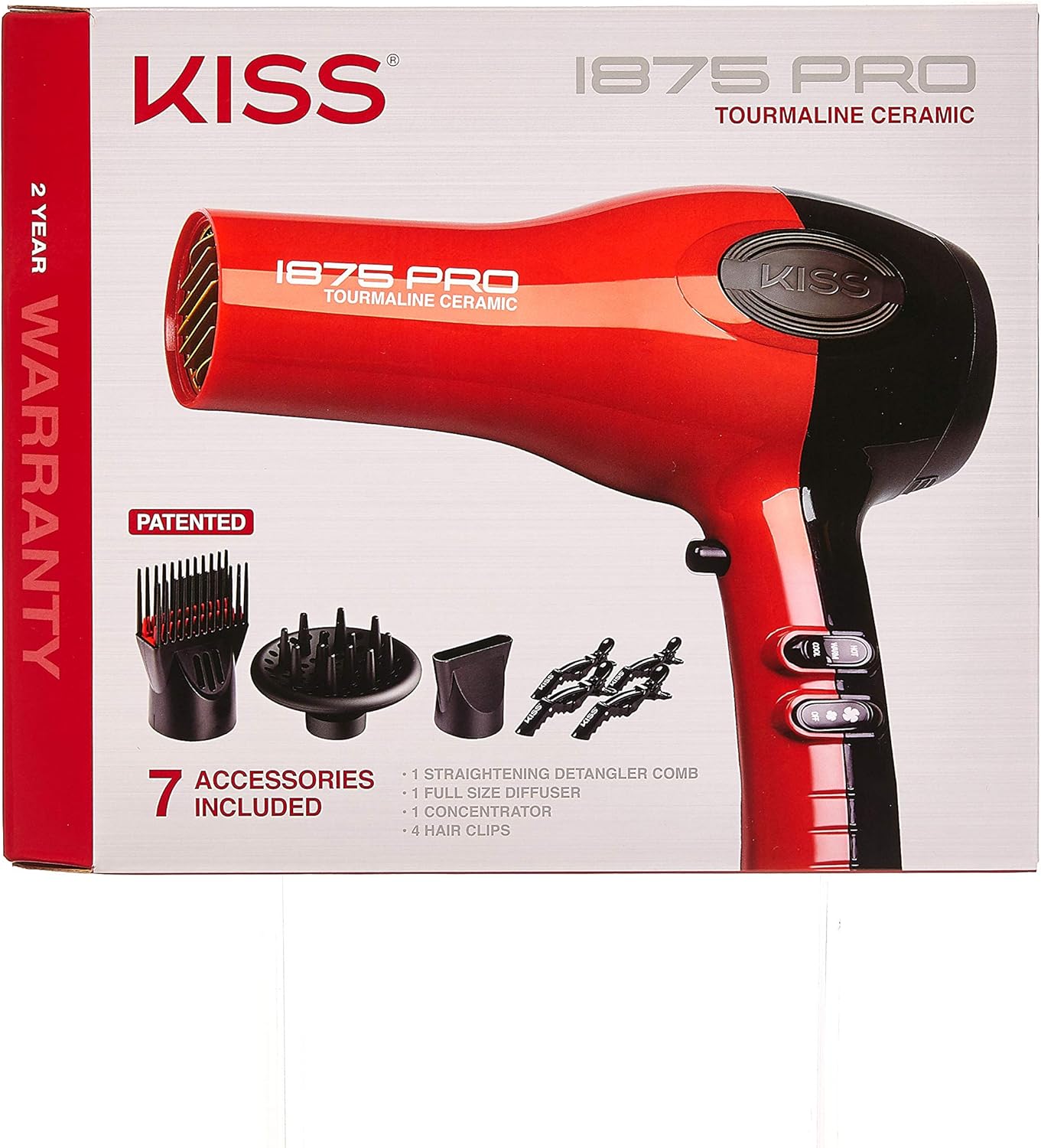 Kiss 1875W Ceramic Tourmaline Hair Dryer With 7 Attachments Amazon.ca