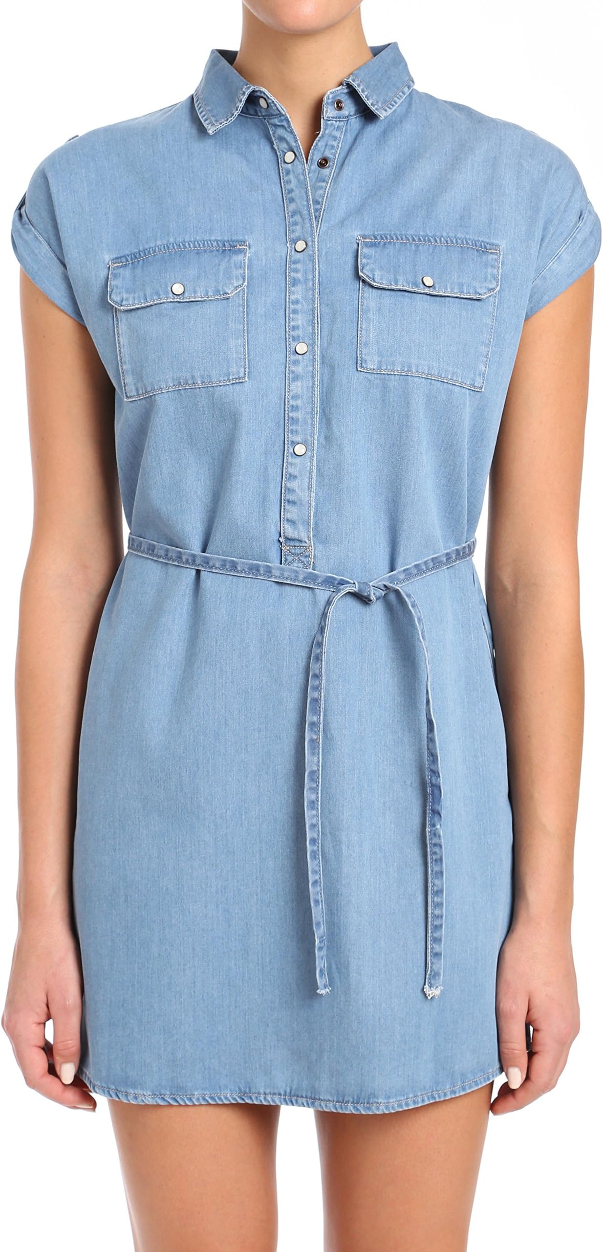 Women's Barbara Front Tie Denim Dresses
