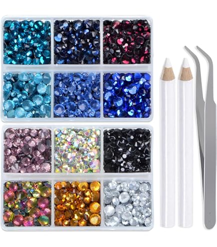 3456 Rote Strasssteine Flach – Mix Aus 6 Größen (1,4–2,8 Mm) Mit Wachsstift, Für Nagelkunst & Basteln
