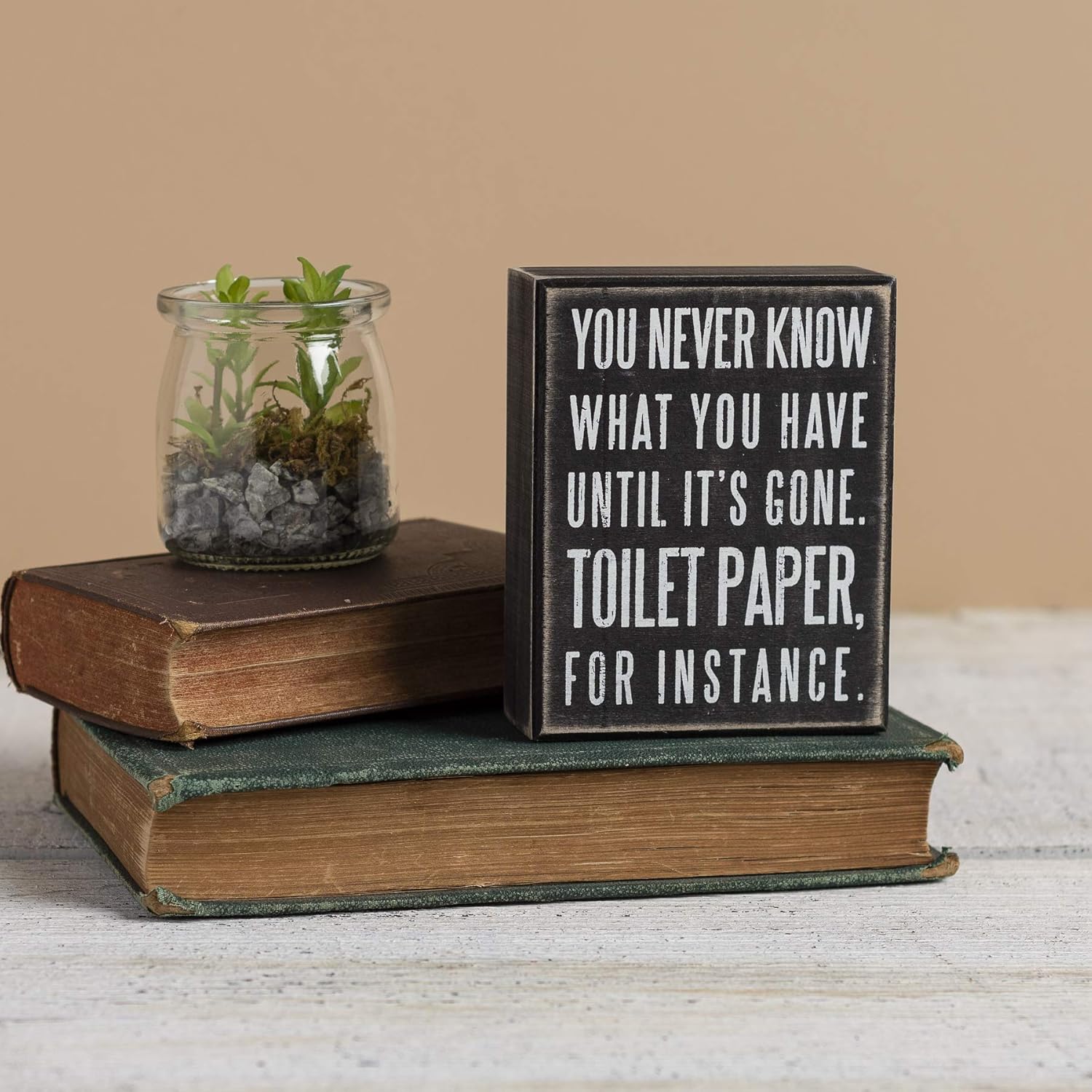 Primitives by Kathy 25465 Classic Box Sign, 4 x 5-Inches, You Never Know What You Have Until It's Gone: Home & Kitchen