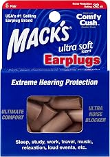 Mack's Ultra Ear Plugs 5 Pair Beige - NRR 32dB Comfort Hearing Protection view 1