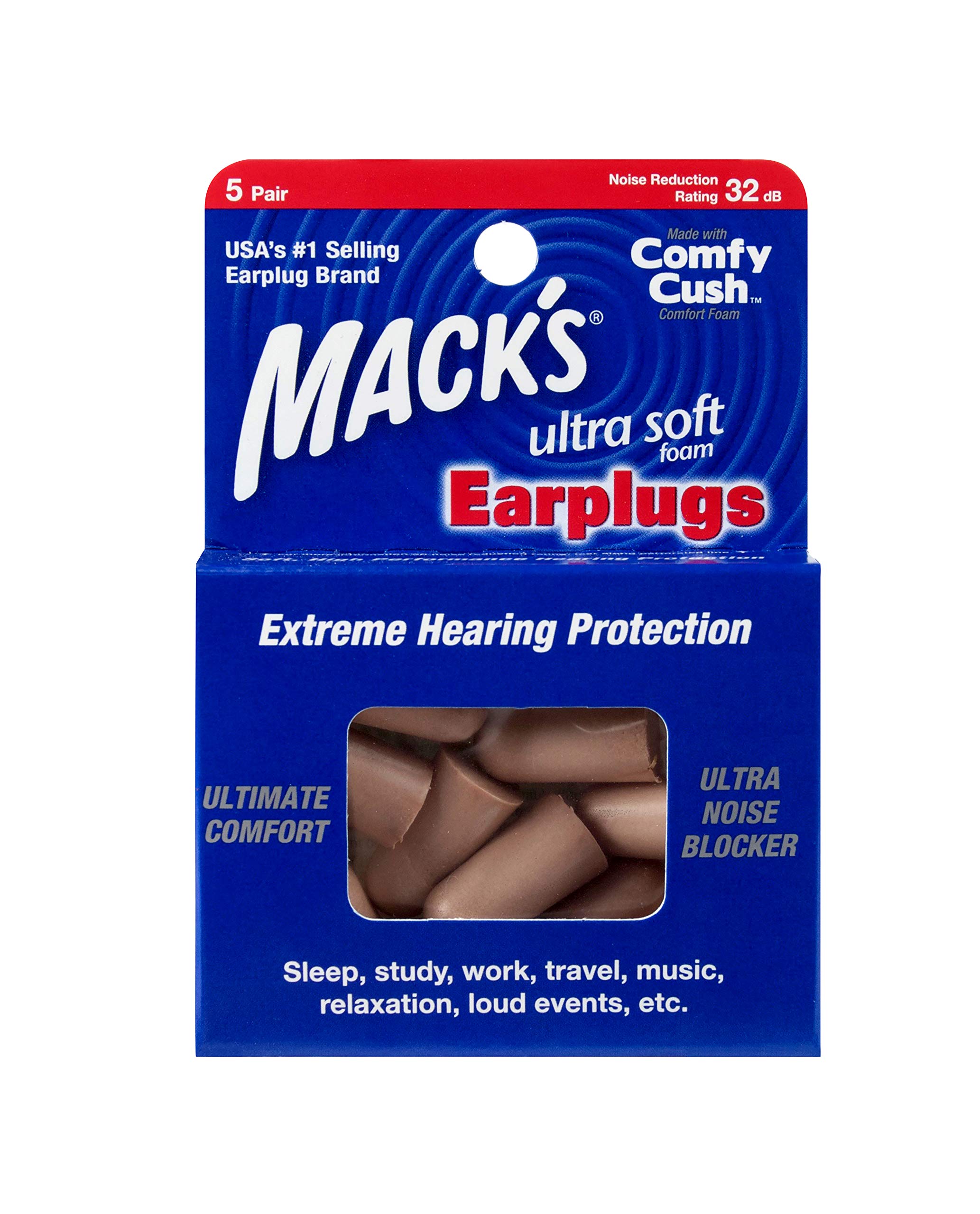 Mack's Ultra Ear Plugs (5 Pair) - Beige
