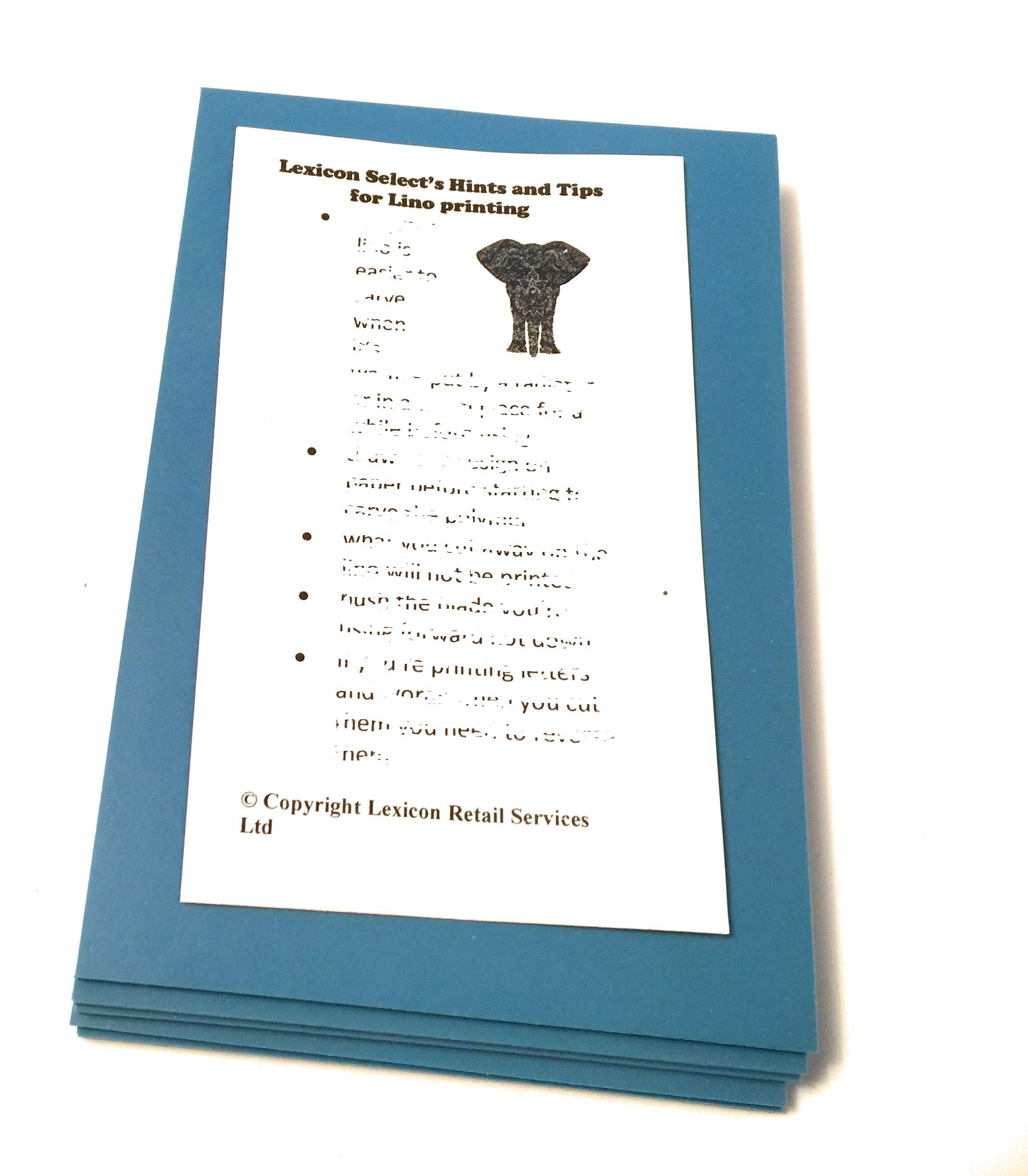 Lexicon Select Extra Soft 100 x 150mm Double Sided Blue Polymer Blocks Pack of 5 โ 3.2mm Super Soft Printing Sheets for Easy Lino Carving Art and Craft