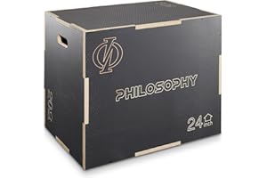 Philosophy Gym 3 in 1 Non-Slip Wood Plyo Box- Jump Plyometric Box for Training and Conditioning