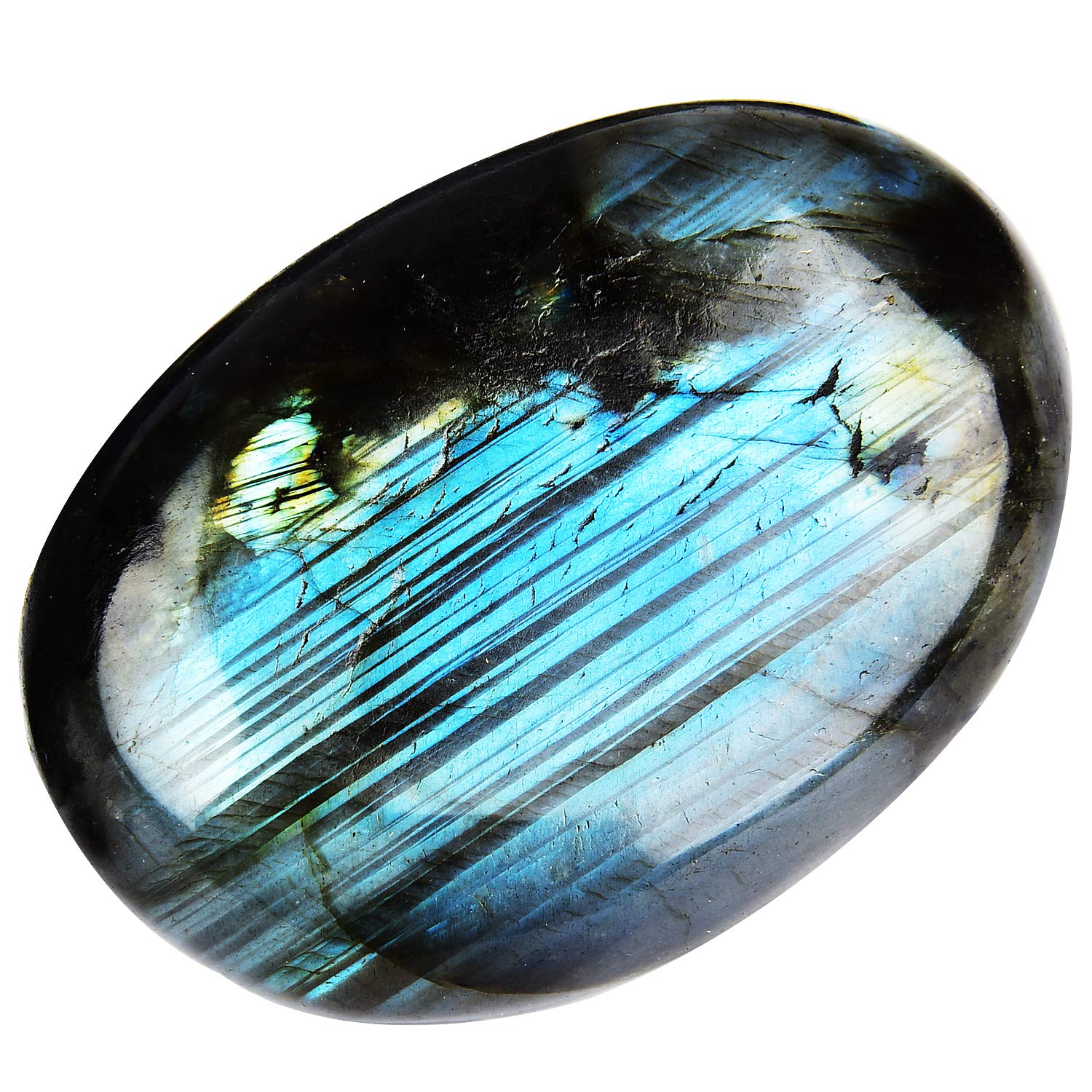June&Ann Natural Labradorite Palm Stones, Healing Gemstone Therapy Worry Crystal Stones for Meditation Chakra Balancing Collection, Irregular Shape