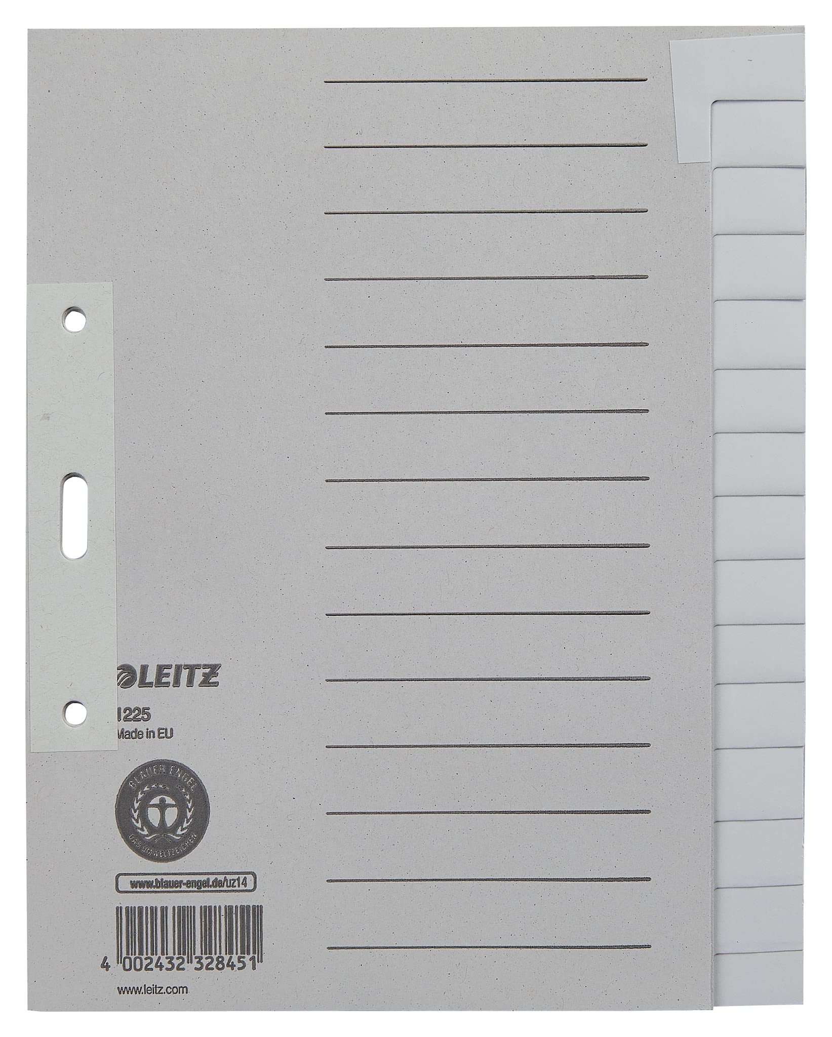 Esselte Leitz Paper A5 Blank Index Paper 15 Sheets Grey