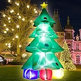 TRMESIA 10ft Christmas Inflatable Tree Gift Box Decoration with LED LED Lights for Party Lawn New Year Blow up Prop Display Indoor Outdoor Decor Clearance Decoración navideña inflable navideña