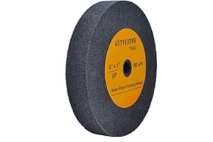 GYTYCATAH Deburring Wheel, Nylon Fiber Polishing Wheels, Abrasive Silicon Carbide Bench Buffing Grinder Wheel, Dia 6" x 1" Thickness x 5/8" Arbor, 180 Grit, 9P