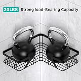 KEGII Corner Shower Caddy No Drilling Adhesive Stainless Steel Black view 4