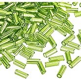 uxcell 1300Pcs Glass Bugle Beads, 4x1.7mm Tube Mini Loose Glass Seed Spacer Bead for DIY Earrings Necklaces Bracelets Jewelry Making (Light Green)