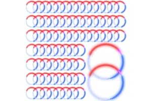 Lewtemi 100 Pcs 22'' Glow Stick Necklaces Bulk Red White Blue Necklaces with 100 Connectors 4th of July Accessories Glow in The Dark Party Favors for Kids Adults Patriotic
