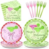 96Pcs Margs and Matrimony Bachelorette Party Decorations Fiesta Cocktail Plates and Napkins Sets Margarita Bachelorette Party Supplies for Mexican Cinco De Mayo Bridal Shower Favors Serves 24