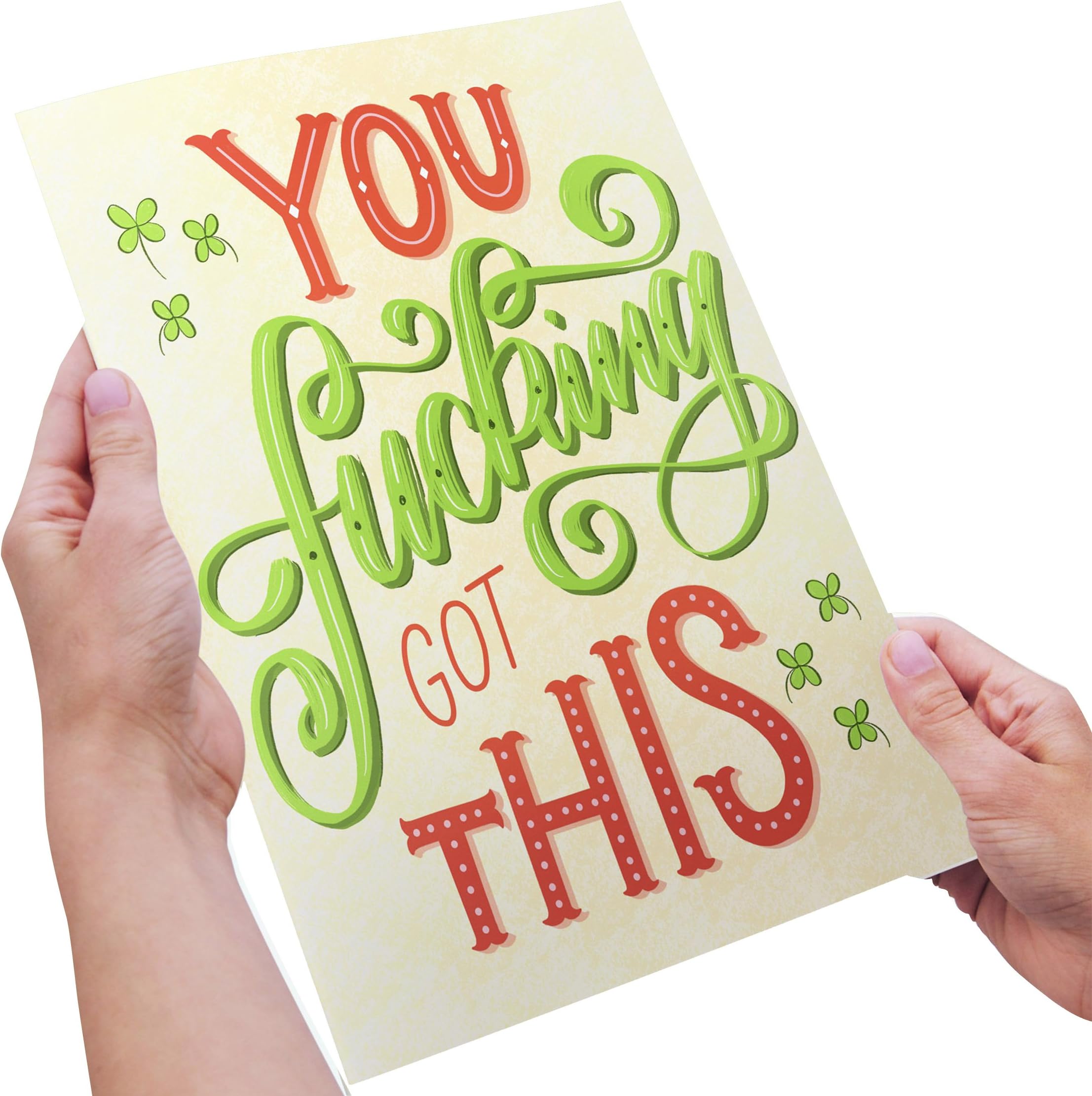 IYF Designs Cards – Motivational Card for Him or Her | You Fcking Got This Oversized (8.5″ x 11″) Greeting Card | Rigid Mailing Envelope Included