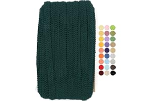 JACOB BICERRI Dark Green Braided Gimp Braid Trim - 50 Yards - 31+ Colors - Upholstery lace Braided Gimp Cord Trim Scroll Braid Trim Turkish Trim for Costumes Home Decor Upholstery Craft Sewing DIY GT2811